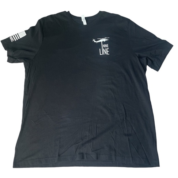 Mens Black XL Nine Line Tee - Picture 1 of 4